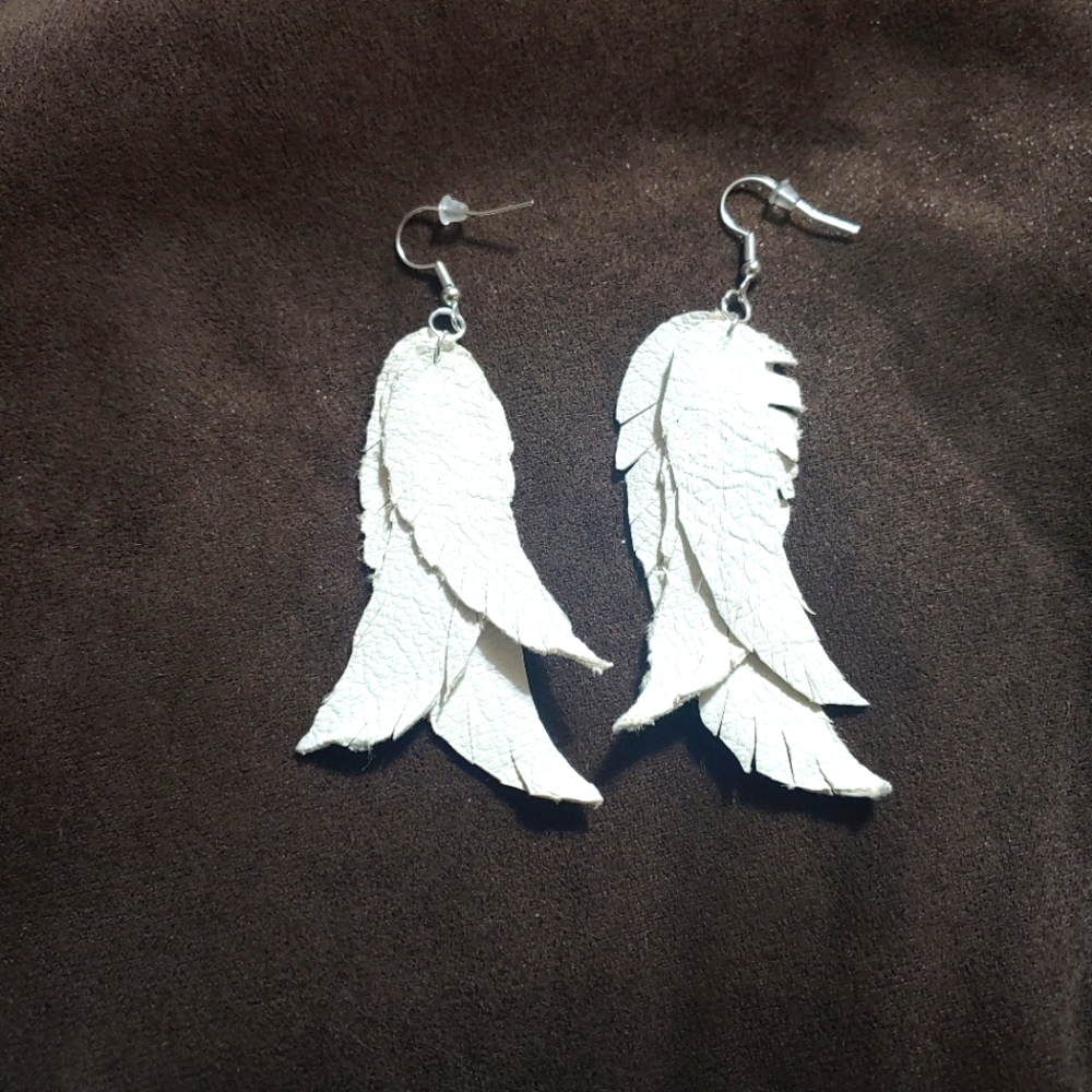 Genuine deer hide earrings